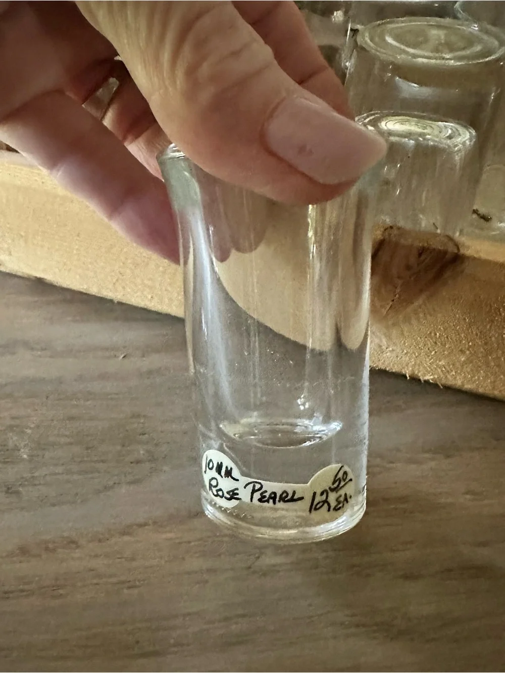 Clear Glass Shot Glass Set with Wooden Holder - Home Dining Bar Accessories